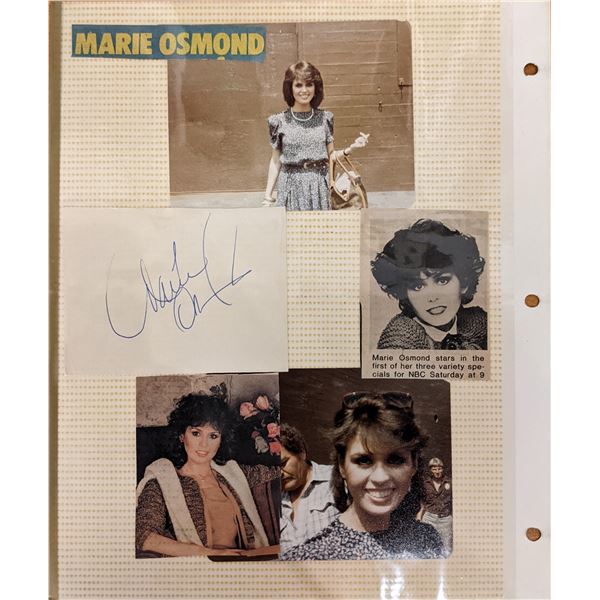 Marie Osmond Original Photo Album Page and Signature Cut