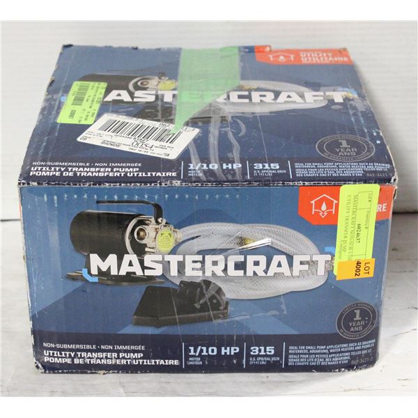 MASTERCRAFT NON-SUB 1/10HP UTILITY TRANSFER PUMP