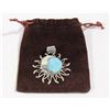 Image 1 : MEXICAN SILVER & TURQUOISE PENDANT