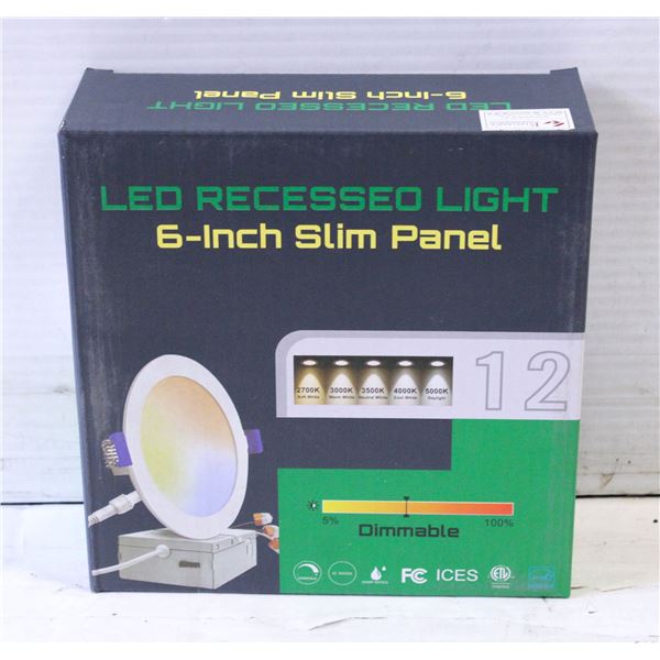 PACK LED RECESSEO LIGHT WITH 6" SLIM PANEL