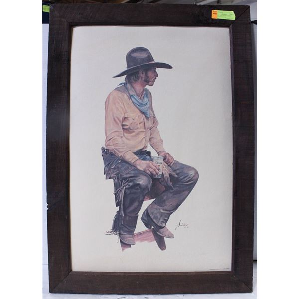 VINTAGE 1978 COORS SNIDOW PRINT 24 INCHES X 34