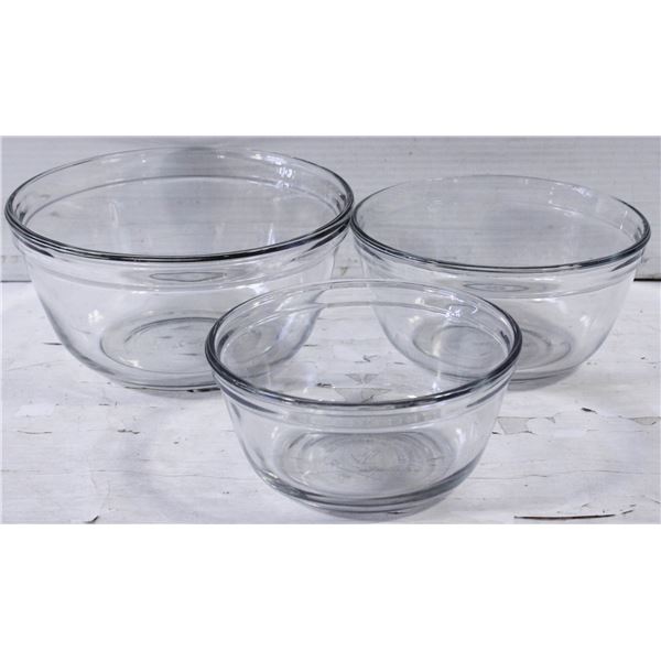 ANCHOR HOCKING GLASS NESTING BOWLS (3)