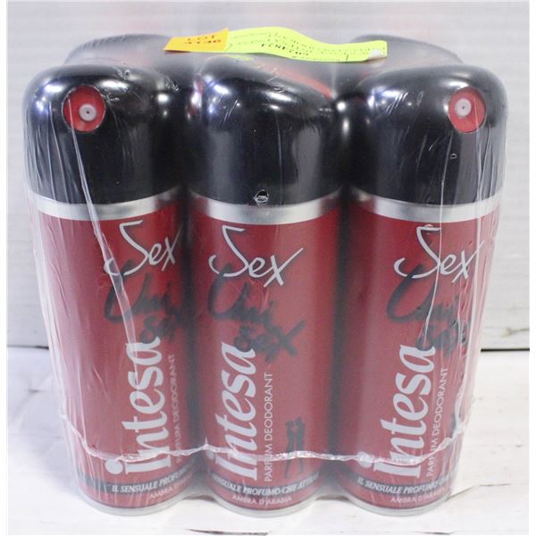 NEW 6 PACK INTESA UNI SEX PARFUM DEODORANT