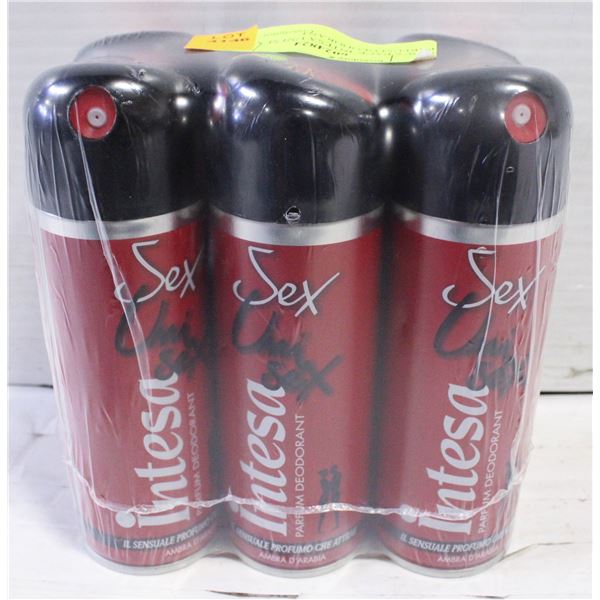 NEW 6 PACK INTESA UNI SEX PARFUM DEODORANT