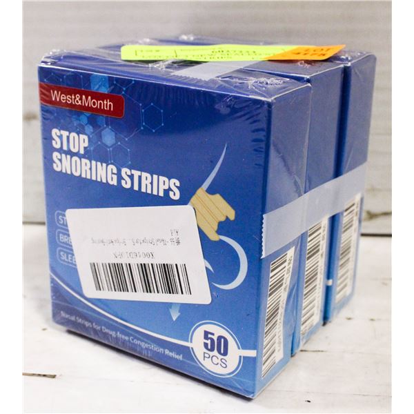 LOT OF 3 NEW SEALED STOP SNORING STRIPS