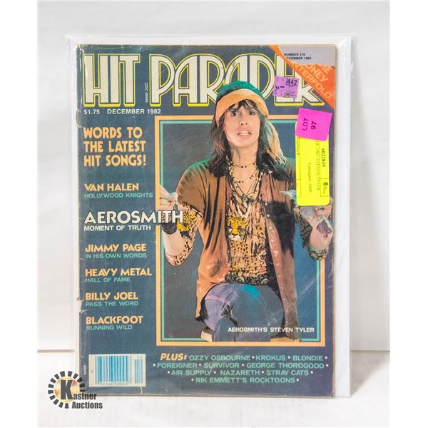 HIT PARADE 1982. STEVEN TYLER COVER