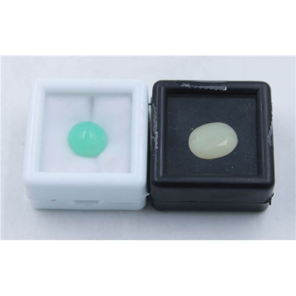 #56-NATURAL CHRYSOPRASE 4.50CT & OPAL  2.95CT