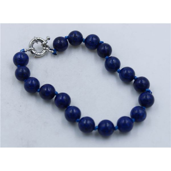 #157-NATURAL LAPIZ LAZULI BRACELET 8MM/7.5 "