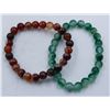 Image 1 : #147-NATURAL ORANG AGATE & JADEITE BRACELET