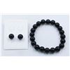 Image 1 : #161-NATURAL BLACK AGATE 10MM/7.5"