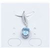 Image 1 : #181-SKY BLUE TOPAZ & CZ PENDANT