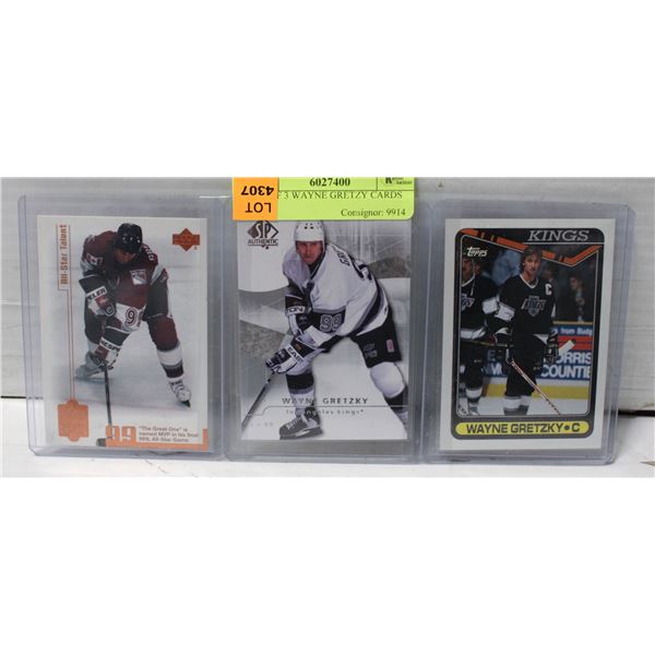 LOT OF 3 WAYNE GRETZY CARDS