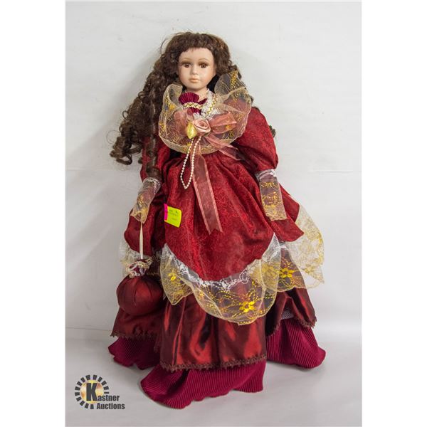PORCELAIN COLLECTIBLE DOLL 20 INCHES TALL