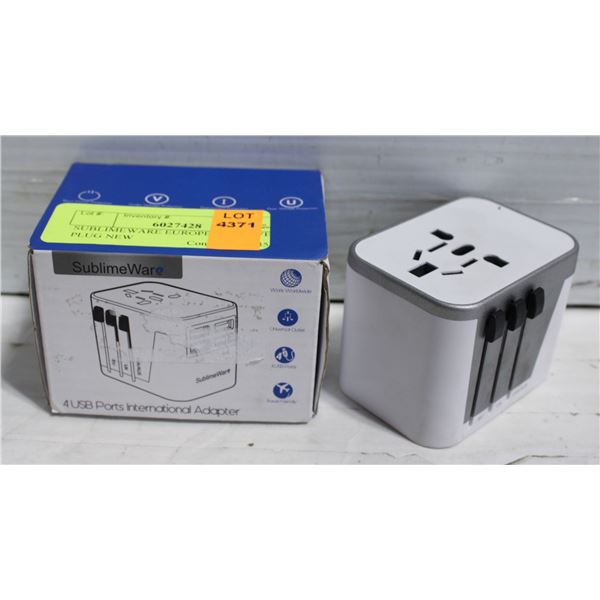 SUBLIMEWARE EUROPEAN TRAVEL PLUG NEW