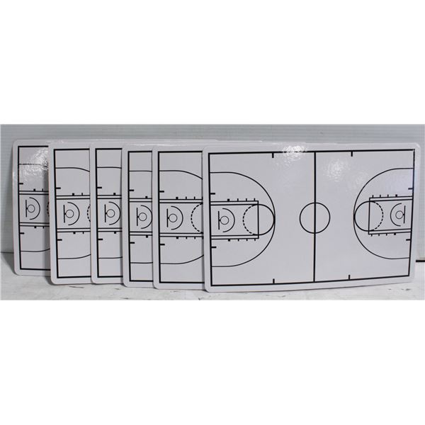 6 PCS BASKETBALL COACHING BOARD DRY ERASE NEW