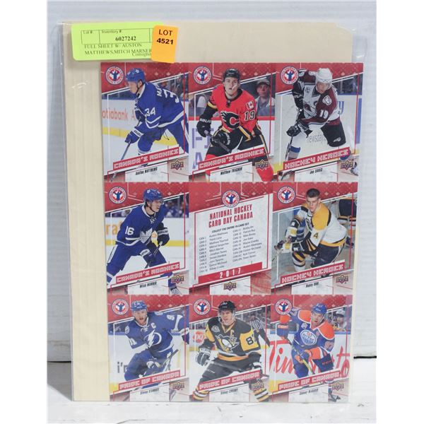 FULL SHEET W/ AUSTON MATTHEWS,MITCH MARNER ROOKIES