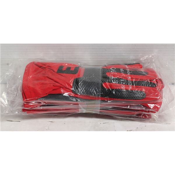 SIX PAIRS OF RED LARGE SPORTS GRIP GLOVES