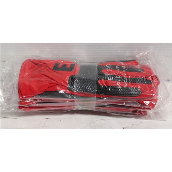SIX PAIRS OF RED LARGE SPORTS GRIP GLOVES