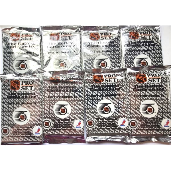 1) LOT OF 8 FACTORY SEALED NHL PRO SET 1994-92 SER
