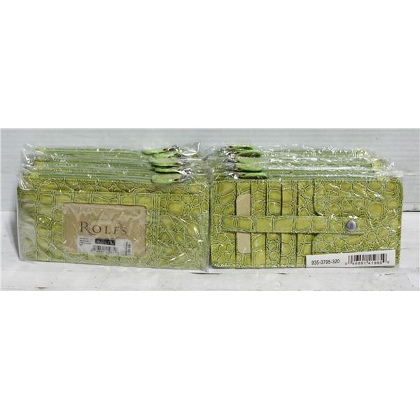 12 NEW GREEN ROLFS SNAKESKIN STYLE WOMENS WALLETS