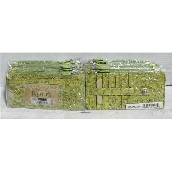 12 NEW GREEN ROLFS SNAKESKIN STYLE WOMENS WALLETS