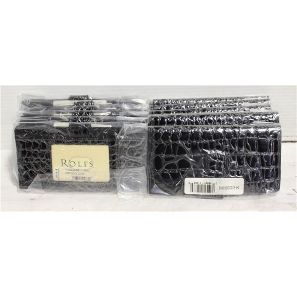 12 NEW BLACK ROLFS SNAKESKIN STYLE WOMENS WALLETS