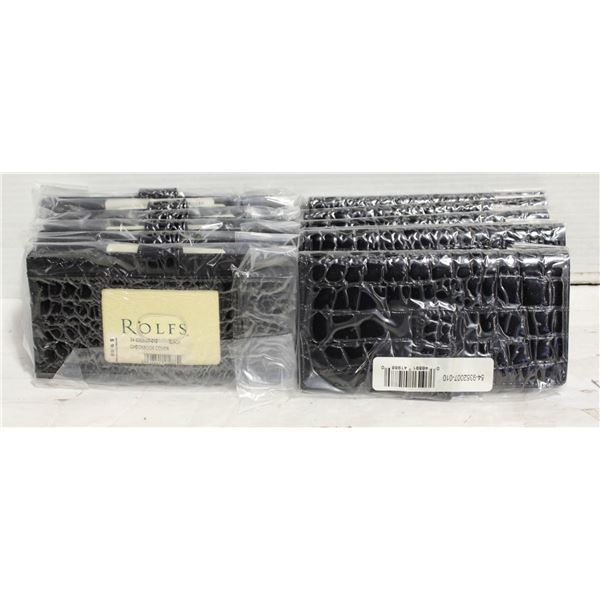 12 NEW BLACK ROLFS SNAKESKIN STYLE WOMENS WALLETS