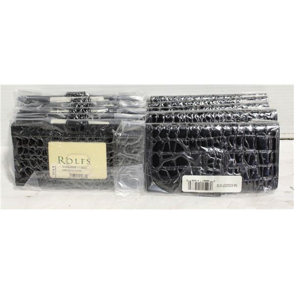 12 NEW BLACK ROLFS SNAKESKIN STYLE WOMENS WALLETS