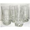 Image 1 : 3)  LOT OF 4 TALL,  CUT GLASS BAR GLASSES.