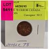 Image 2 : 1978 DOUBLE 78 ERROR CANADA SMALL 1c COIN