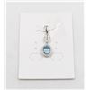 Image 1 : #14-SKY BLUE TOPAZ & CZ GEMSTONE PENDANT