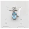 Image 1 : #12-SKY BLUE TOPAZ & CZ GEMSTONE PENDANT