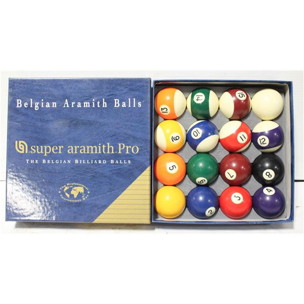 BRAND NEW SET OF BILLIARD BALLS – BELGIAN ARAMITH