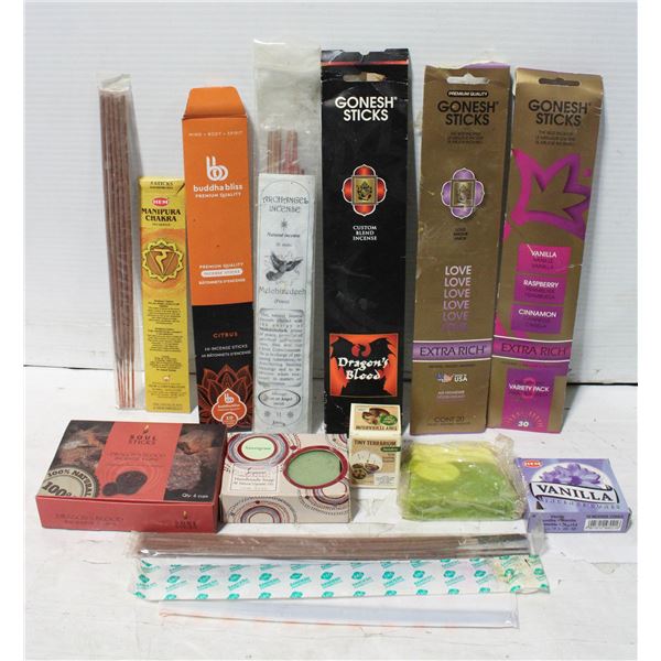 FLAT OF INCENSE STICKS AND PRODUCTS ETC