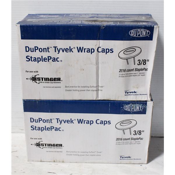 DUPONT TYVEK WRAP CAPS STAPLEPAC 3/8" 2 BOXES