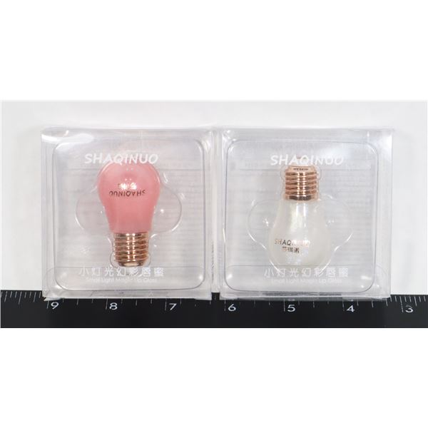 2 NEW BULB SHAPED GLITTER LIP GLOSS