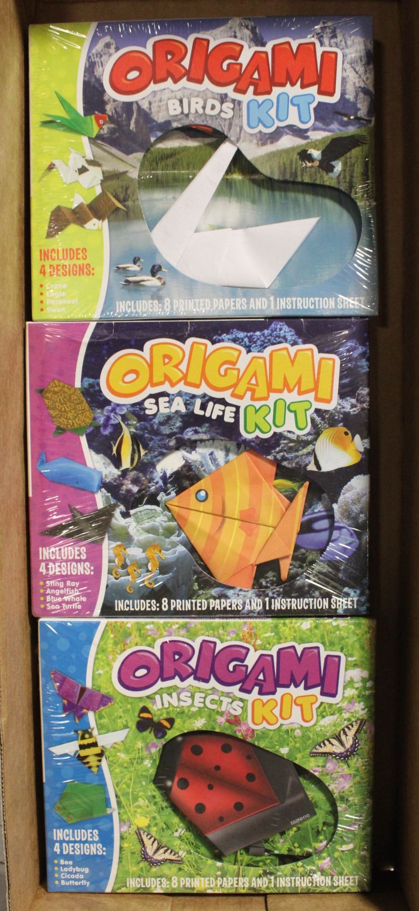 Origami Insect Kit NEW 3 ORIGAMI KITS-BIRDS, INSECTS, SEA LIFE