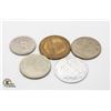 Image 1 : 5 OLD VARIOUS CASINO TOKENS/DOLLARS ETC.