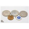 Image 1 : 5 OLD VARIOUS CASINO TOKENS/DOLLARS ETC.