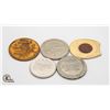 Image 1 : 5 OLD VARIOUS CASINO TOKENS/DOLLARS ETC.