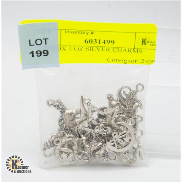 APPROX 1 OZ SILVER CHARMS