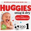 Image 1 : NEW HUGGIES SNUG AND DRY SIZE 1 DIAPERS 200 COUNT