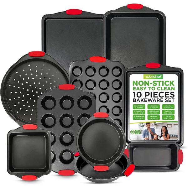 NEW NUTRICHEF NCSBS10S 10 PC NON STICK BAKING PANS