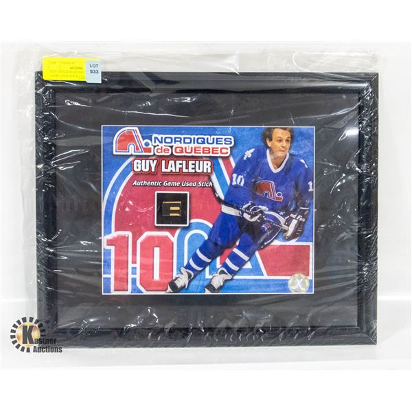 GUY LAFLEUR QUEBEC NORDIQUES GAME USED STICK COA