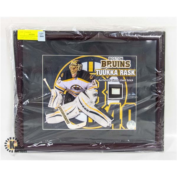 TUUKKA RASK BOSTON BRUINS GAME USED STICK COA