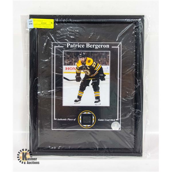 PATRICE BERGERON BOSTON BRUINS GAME USED STICK COA