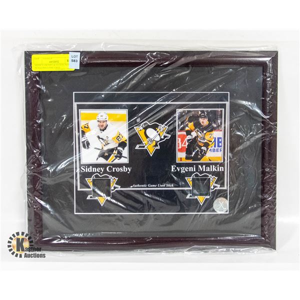 SIDNEY CROSBY & EVGENI MALKIN PENGUINS GAME USED