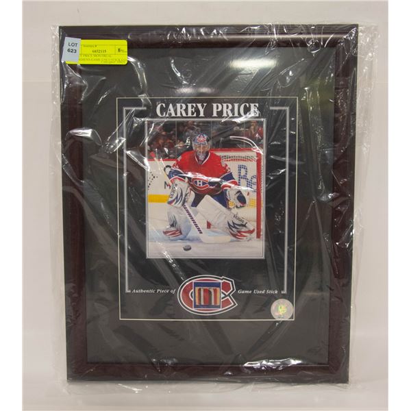 CAREY PRICE MONTREAL CANADIENS GAME USED STICK COA