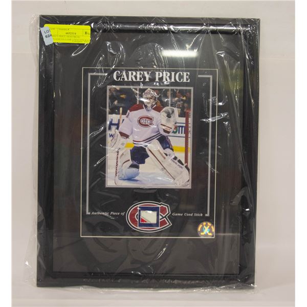 CAREY PRICE MONTREAL CANADIENS GAME USED STICK COA