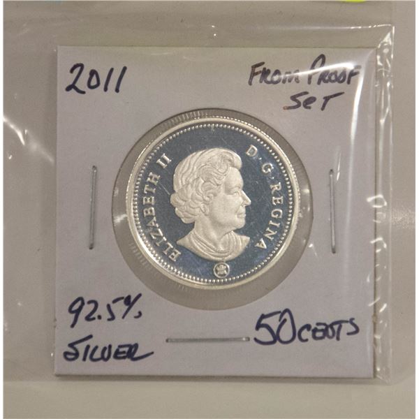2011 92.5% SILVER 50 CENTS FROM PROOF SET